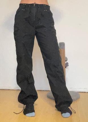 Штани карго чорні легкі жіночі з фурнітурою
