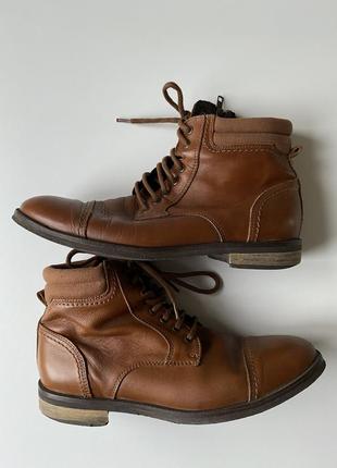Демисезонные мужские кожаные ботинки pull &amp; bear3 фото