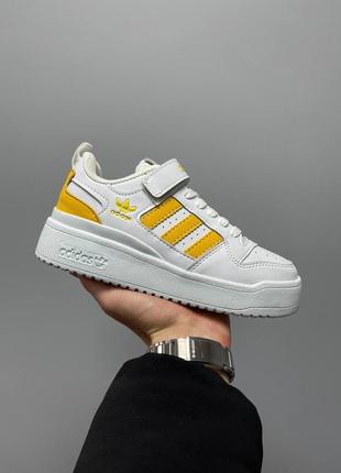 Кроссовки adidas forum low «white yellow’