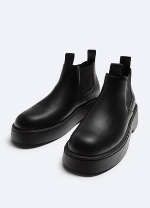 Ботинки челси черные мужские zara new