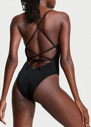 Цільний чорний купальник victoria’s secret one-piece