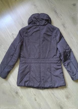 Качественная утепленная женская коричневая куртка пальто biaggini3 фото