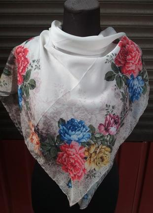 Расподажа, платок женский, летне- осенний, батистовый, легкий, 90 х 90 см, новый3 фото