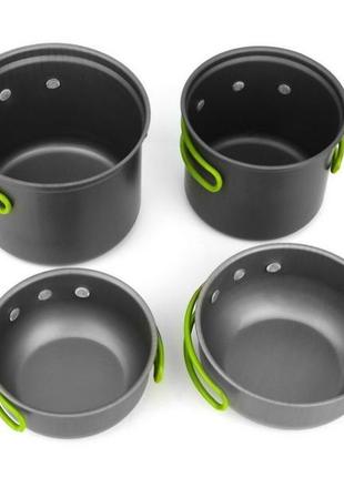 Походный легкий складной набор посуды cooking set sy-201 из анодированного алюминия для путешествий bf
