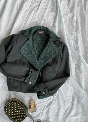 Шерстяной пиджак вынтаж укороченный винтажный пиджак3 фото