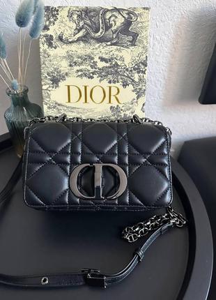 Мини сумка dior caro со строчкой macrocannage