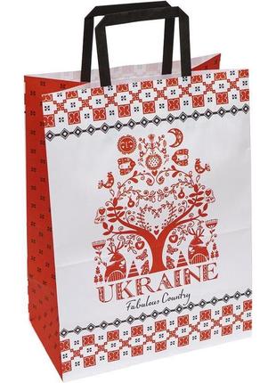 Пакет подарочный крафт ukraine 25*34,5*15см арт.113760