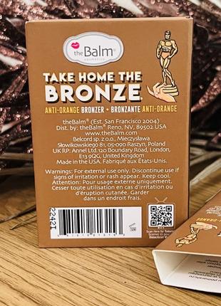 Оригинальный thebalm take home the bronze anti-orange bronzer бронзер для лица thomas3 фото