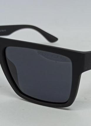 Очки в стиле tommy hilfiger мужские солнцезащитные в черной матовой оправе поляризованные