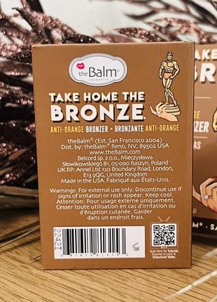 Оригинальный thebalm take home the bronze anti-orange bronzer бронзер для лица thomas3 фото