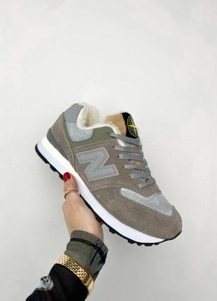 New balance 574 stone island fur кроссовки