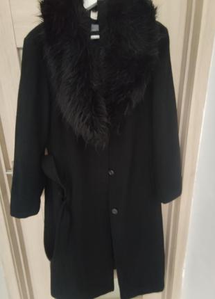 Классическое демисизонное кашемировое пальто 44-46 разм.