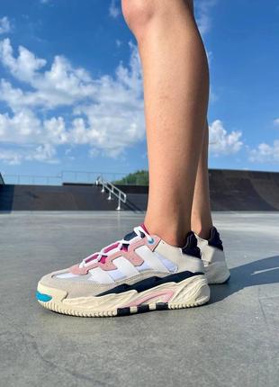Кроссовки adidas niteball «off white/cream white/pink tint’7 фото