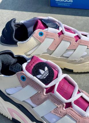 Кроссовки adidas niteball «off white/cream white/pink tint’9 фото