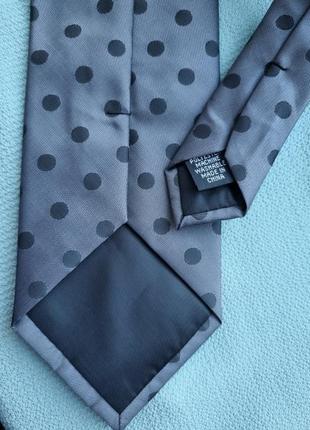 Брендовый стальной серый шикарный оригинальный галстук в горошек thomas nash4 фото