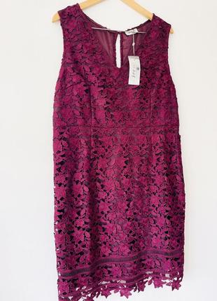 Кружевное платье цвета марсала батал, новенькое большого размера3 фото