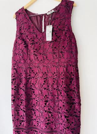 Кружевное платье цвета марсала батал, новенькое большого размера2 фото