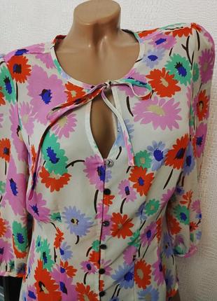 Летняя нарядная блуза в цветы clementsribeiro4 фото