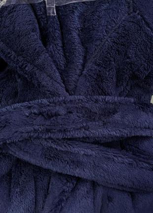 Женский махровый халат длинный королевский синий m / l / xl7 фото