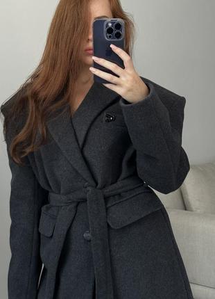 Длинное брендовое пальто из шерсти zara  massimo dutti guess mango5 фото