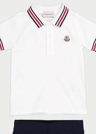 Футболка moncler 2-3 года белая коттоновая polo10 фото