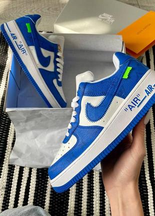 Louis vuitton nike air force 1 low by virgil abloh white royal