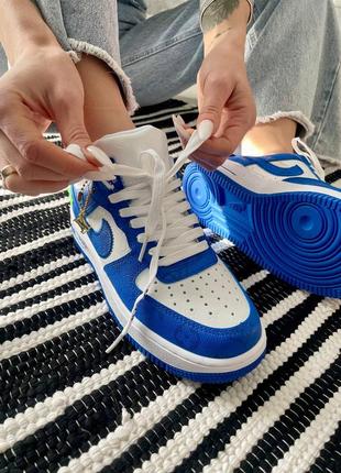 Louis vuitton nike air force 1 low by virgil abloh white royal2 фото