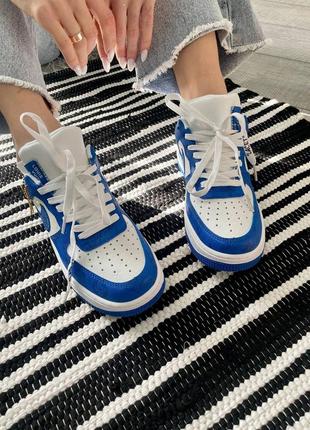 Louis vuitton nike air force 1 low by virgil abloh white royal10 фото