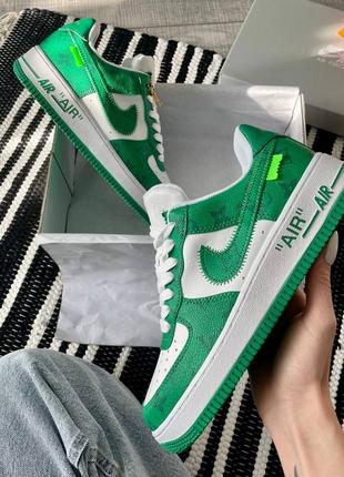 👕 louis vuitton nike air force 1 low by virgil abloh white green