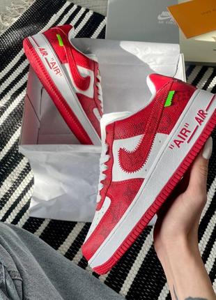 👕 louis vuitton nike air force 1 low by virgil abloh white red