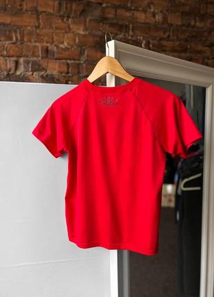 Under armour heatgear kids red sport t-shirt детская, подростковая, спортивная футболка3 фото
