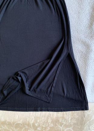 Черное платье -сарафан миди из натуральной вискозы (размер 42)2 фото