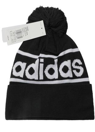 Зимня шапка без підкладки adidas logo pom woolie / ed0239