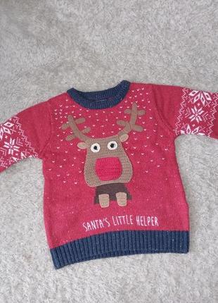 Кофта новорічна светр для хлопчика р.92