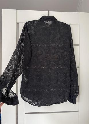 Чорна прозора блуза рубашка  sara neal розмір l6 фото