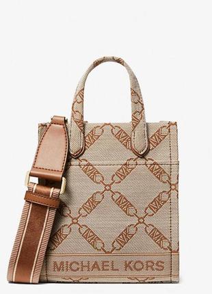 Бежева сумочка michael kors extra-smal  jacquard crossbody bag