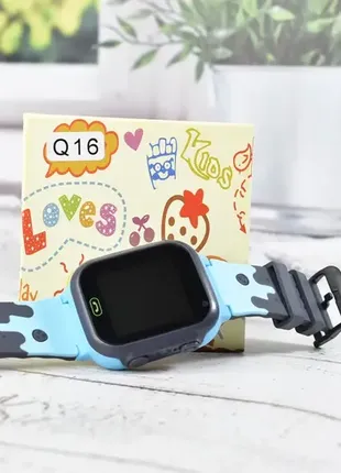 Дитячий годинник smart baby watch q16 blue, смарт часы с навигатором4 фото