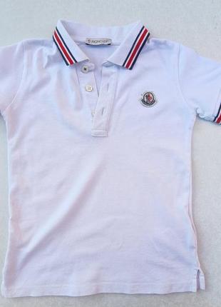 Футболка moncler 2-3 года белая коттоновая polo1 фото