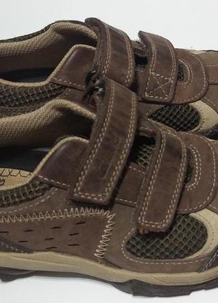 Нубукові туфлі кросівки на ліпучках clarks 28 р/19 см