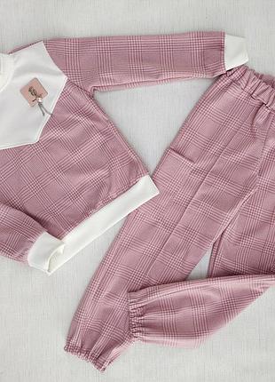 Костюм на девочку кофта и штаны 122,128,134,140 размер, теплый детский повседневный костюм