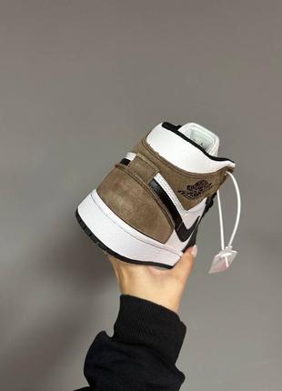 Зимние женские кроссовки nike air jordan 1 retro winter dark mocha fur мех5 фото