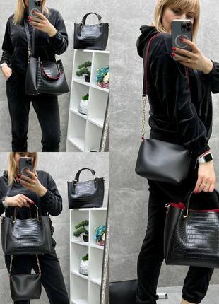 Стильний жіночий комплект сумка+клатч 2505-310 фото