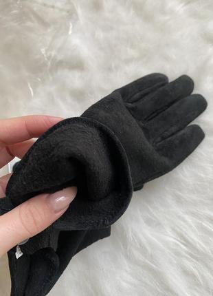 Натуральні замчеві чорні рукавиці резервед польща нові! замша reserved s5 фото