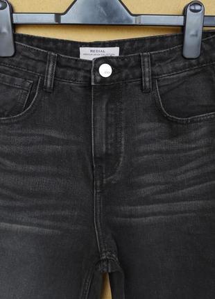 Фирменные джинсы мом mom высокая посадка графит5 фото
