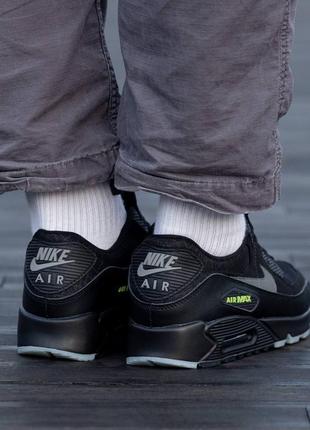 Кроссовки nike air max 90 black\grey\green5 фото