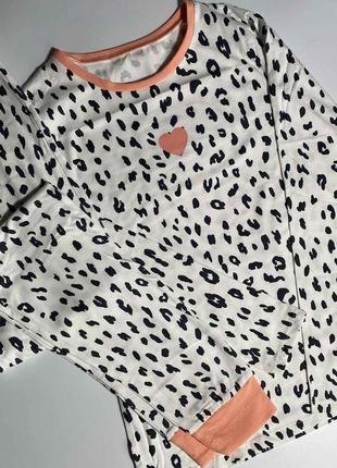 Хлопкова піжама для дівчинки леопард george лео пижама хлопок