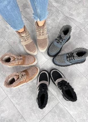 Стильные ботиночки redise, серый, натуральная замша, зима9 фото