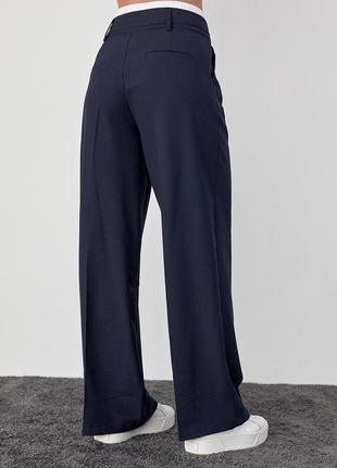 Женские брюки со стрелками и поясом на резинке3 фото