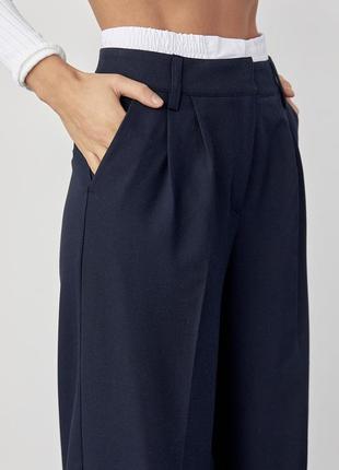 Женские брюки со стрелками и поясом на резинке5 фото