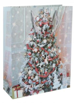 Подарункові пакети новорічні картонні 31*40*12 см (упаковка 12 шт)